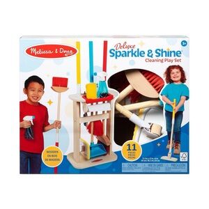 Melissa & Doug Deluxe Sparkle & Shine Cleaning Play Set (11pc): Wooden Toy